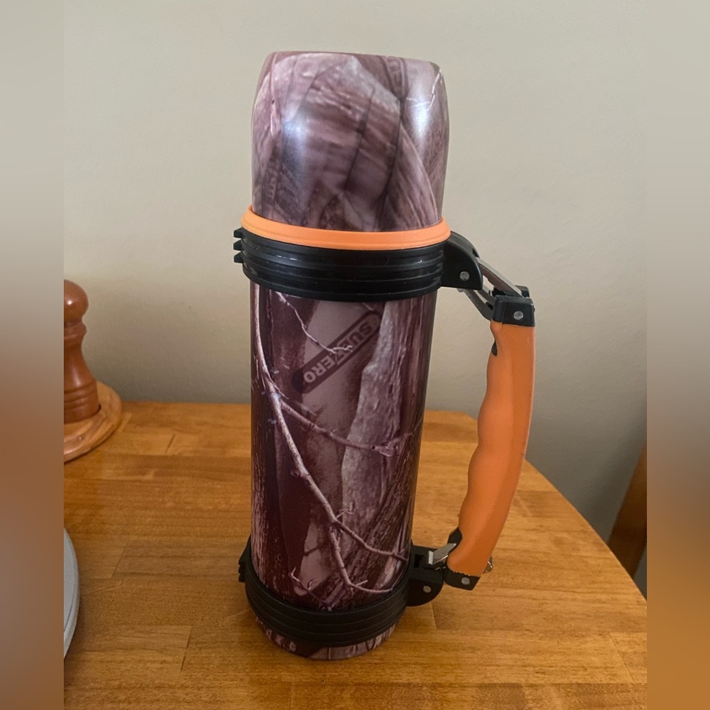 Field & Stream stainless steel handled hot/cold hunter &/ camping thermos